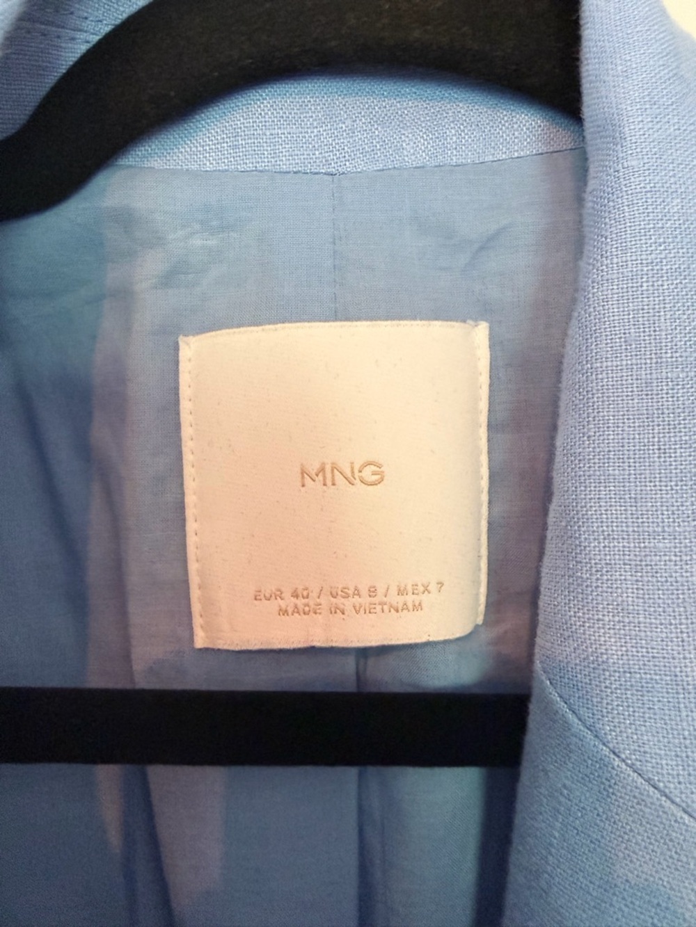 Mango Light Blue/Baby Blue Linen Blazer - Picture 3 of 4